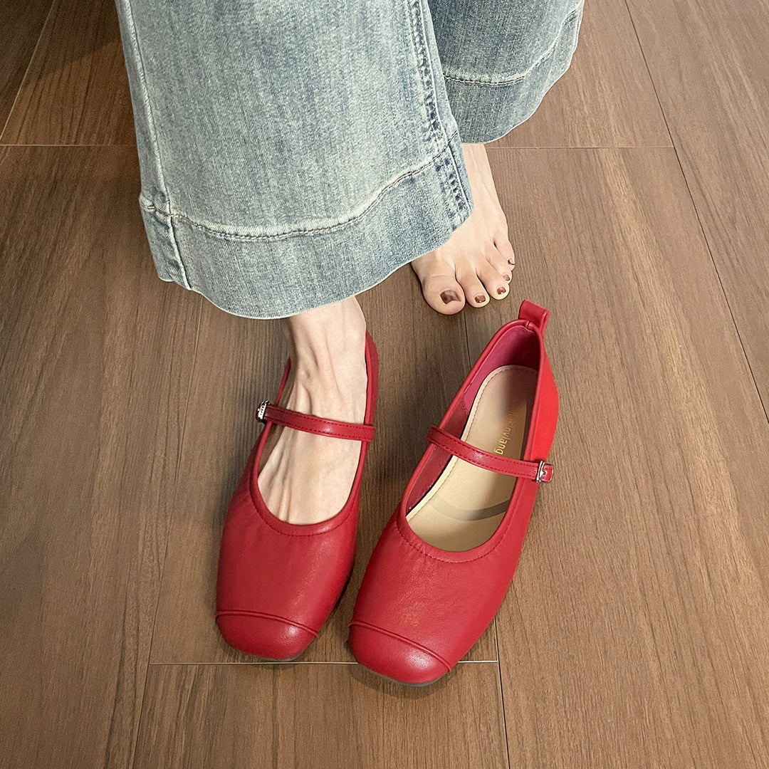 Damen Ballerinas mit praktischem Riemen und komfortabler Sohle EB