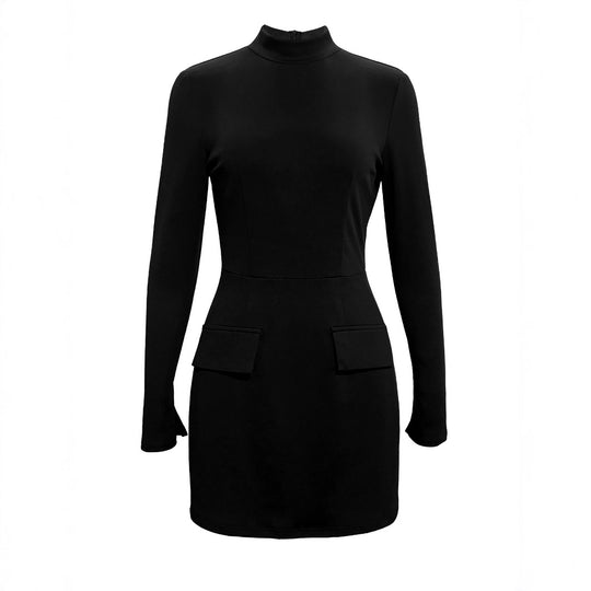 Damen Elegantes Mini-Kleid mit tailliertem Schnitt und weiten Ärmeln EB