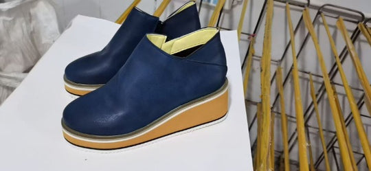 Damen modische Wedge-Booties mit rutschfester Sohle und weichem Innenfutter EB