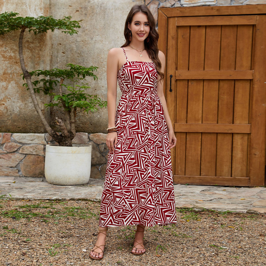 Damen Maxikleid mit geometrischem Muster EB