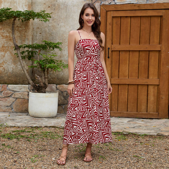 Damen Maxikleid mit geometrischem Muster EB