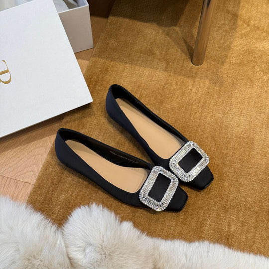 Damen Ballerinas mit funkelnder Schnalle EB