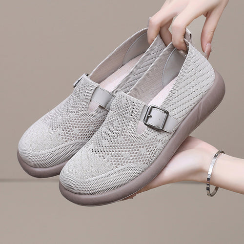 Damen Atmungsaktive Slip-On Schuhe mit verstellbarem Riemen EB