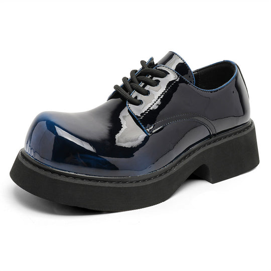 Damen Hochglänzende Schnürschuhe mit dicker Sohle und modischem Design EB