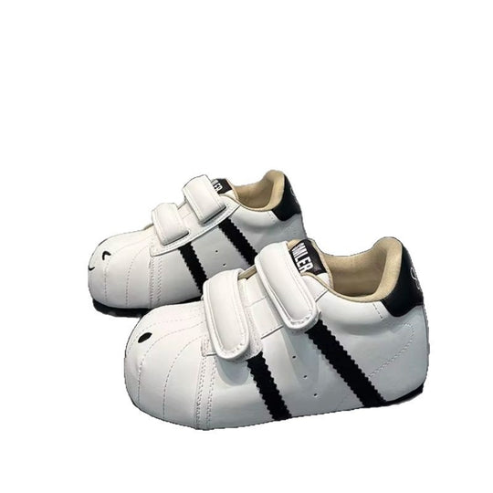 Damen Bequeme Kindersneaker mit niedlichem Tiermotiv und praktischem Klettverschluss EB