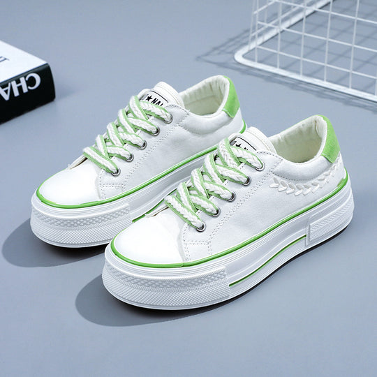 Damen Sneaker mit hoher Plateausohle und atmungsaktivem Obermaterial EB