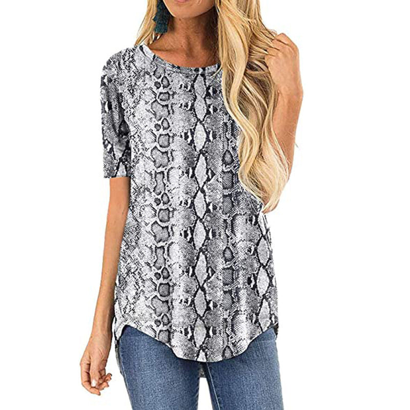 Damen T-Shirt mit modernem Leopardenmuster und lässigem Schnitt EB