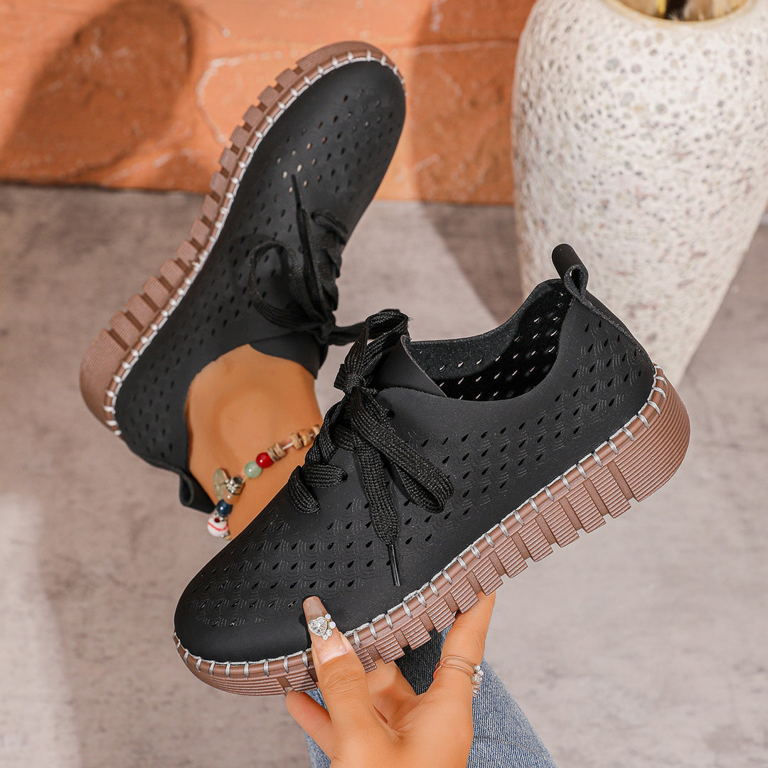 Damen Atmungsaktive Sneaker mit perforiertem Obermaterial und rutschfester Sohle EB