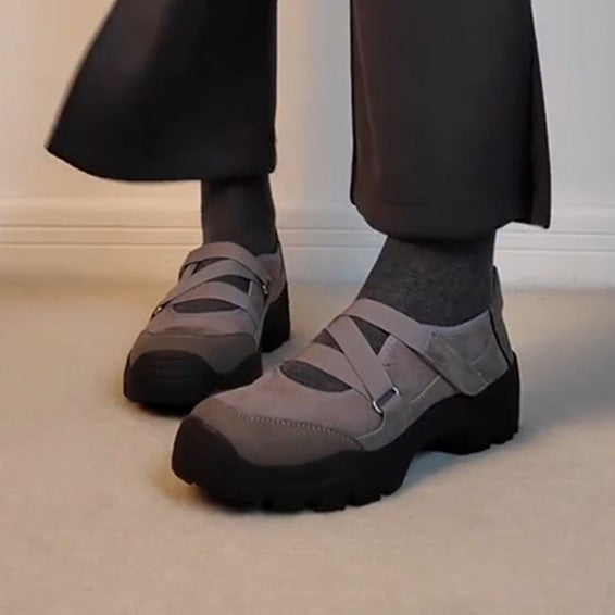 Damen Sportliche Freizeitschuhe mit flexibler Sohle und modischen Riemen EB