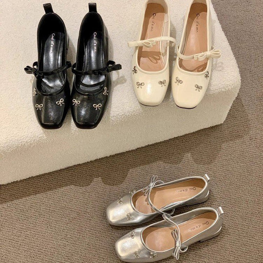 Damen elegante Ballerinas mit modischem Schleifendetail EB