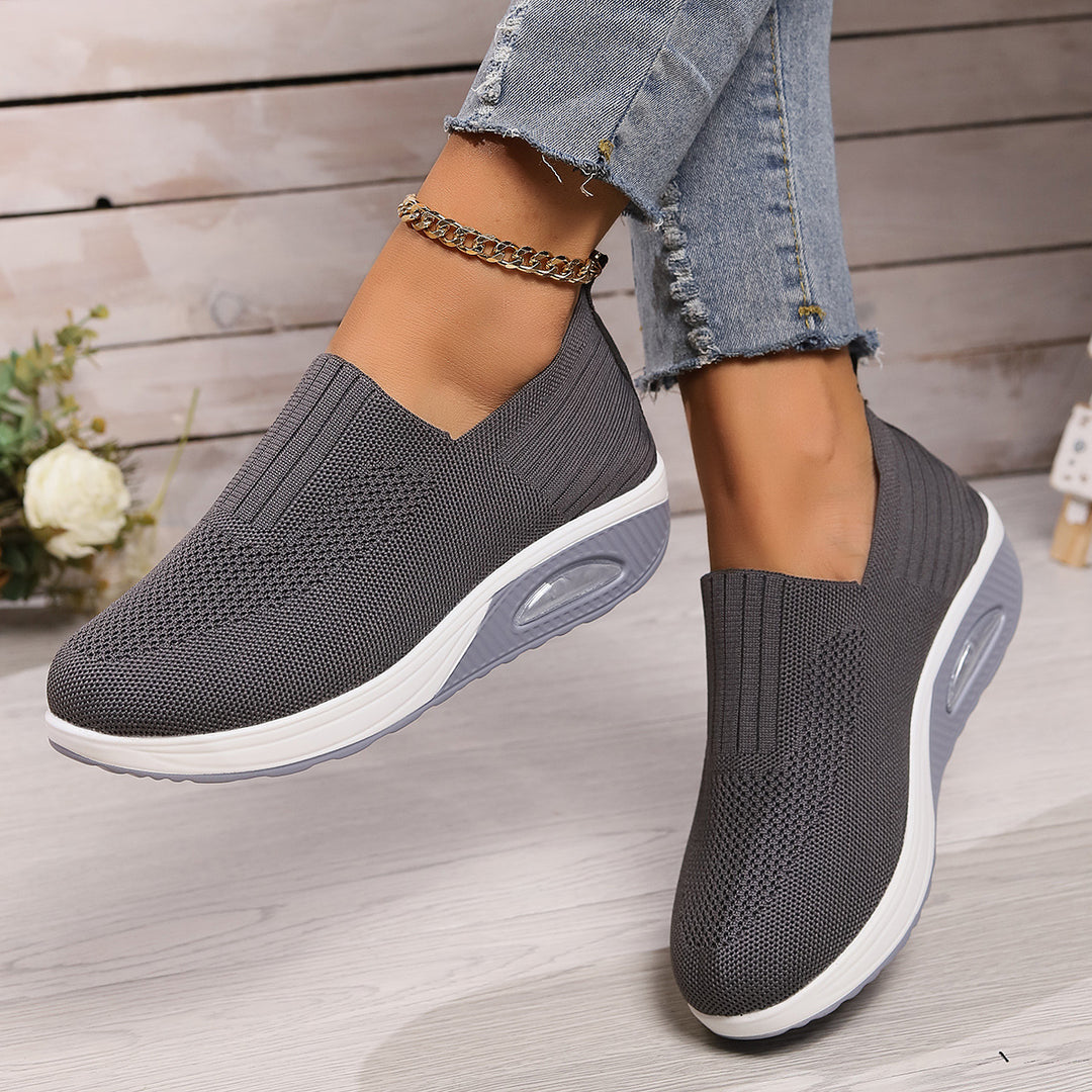 Damen Atmungsaktive Slip-On Sneakers mit elastischer Sohle EB