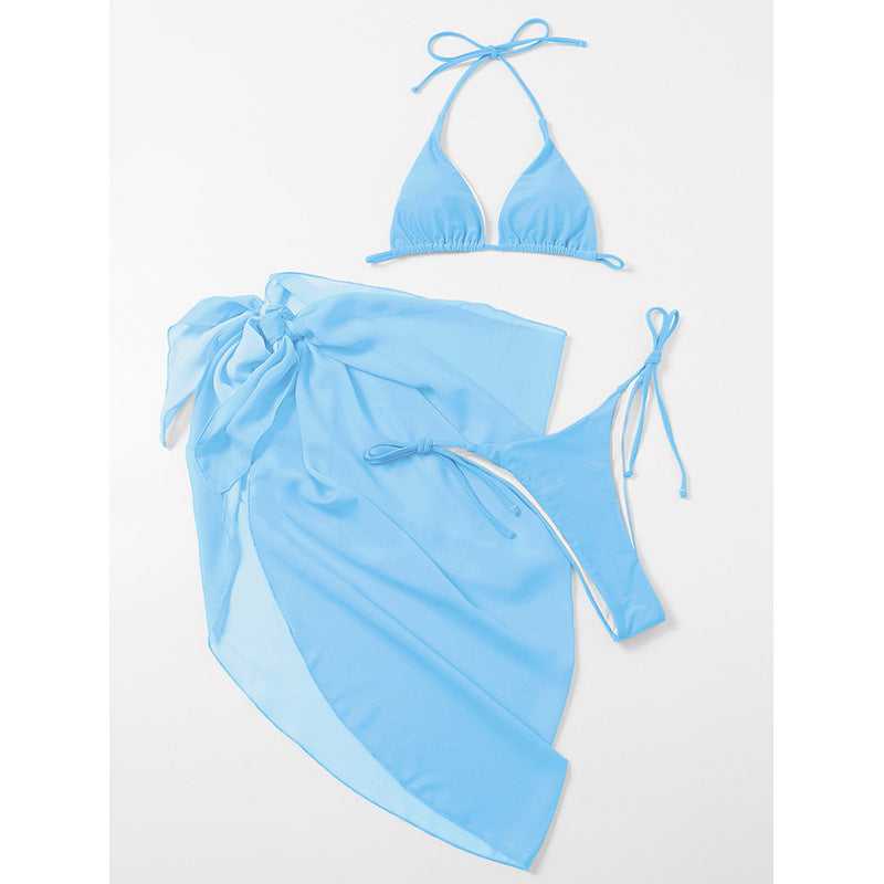 Damen Triangel-Bikini-Set mit transparenter Wickelröhre EB