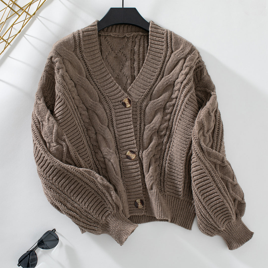 Damen Strickjacke mit dekorativem Zopfdesign und weich strukturiertem Material EB