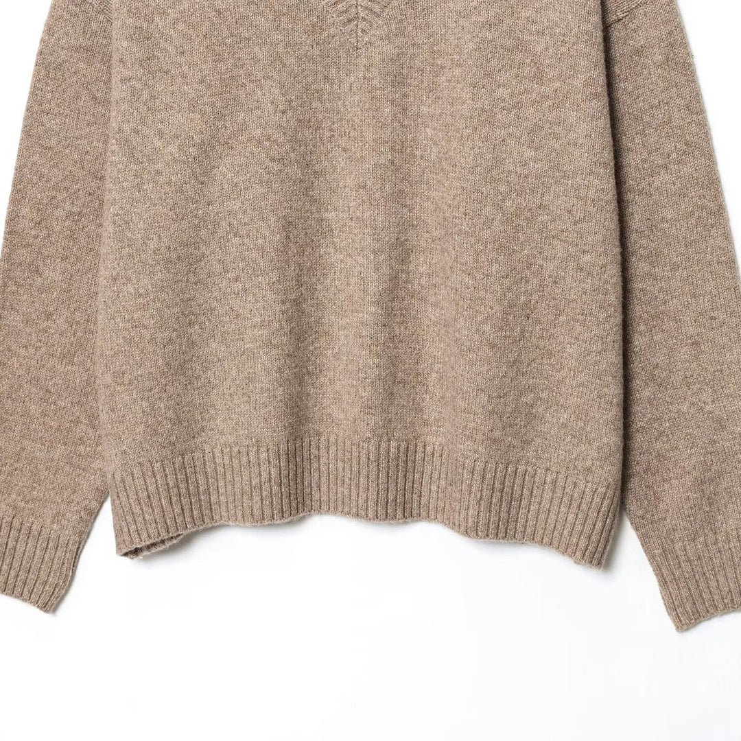 Damen komfortabler V-Ausschnitt Pullover EB