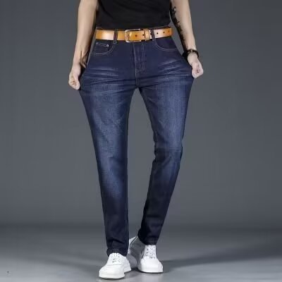 Herren Slim Fit Jeans mit elastischem Bund und modernen Akzenten EB