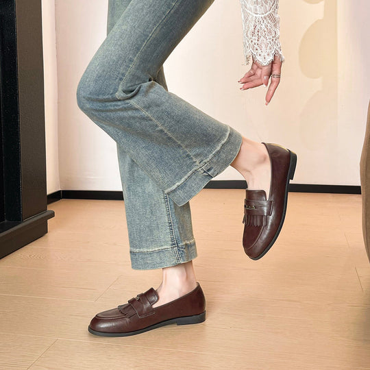Damen Mokassins mit dekorativen Fransen und elegantem Design EB