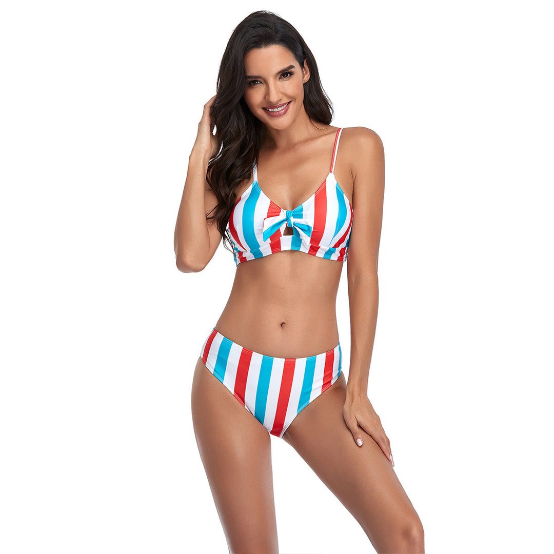 Damen Triangel-Bikini-Set mit verspieltem Knotendesign EB