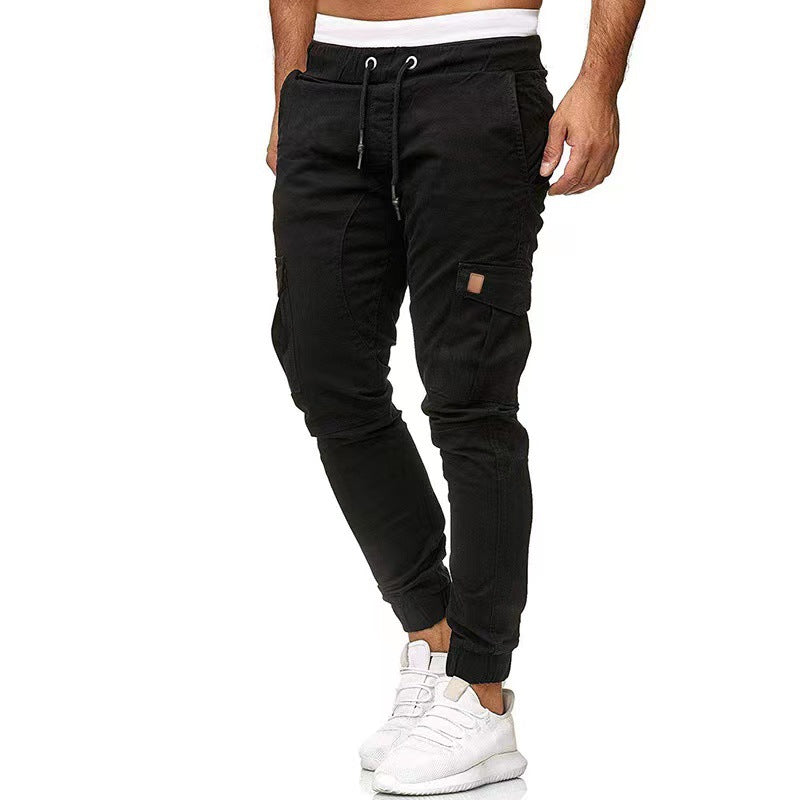 Herren nan taktische Cargo-Jogger mit Tunnelzug, elastischen Bündchen und Mehrfach-Taschen EB