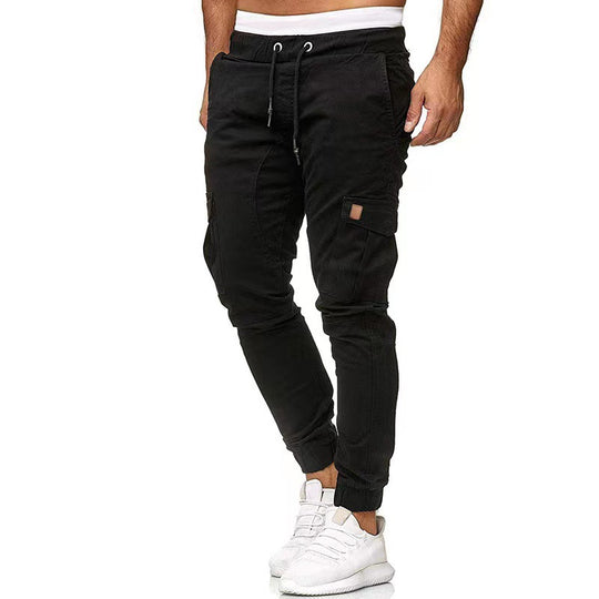 Herren nan taktische Cargo-Jogger mit Tunnelzug, elastischen Bündchen und Mehrfach-Taschen EB