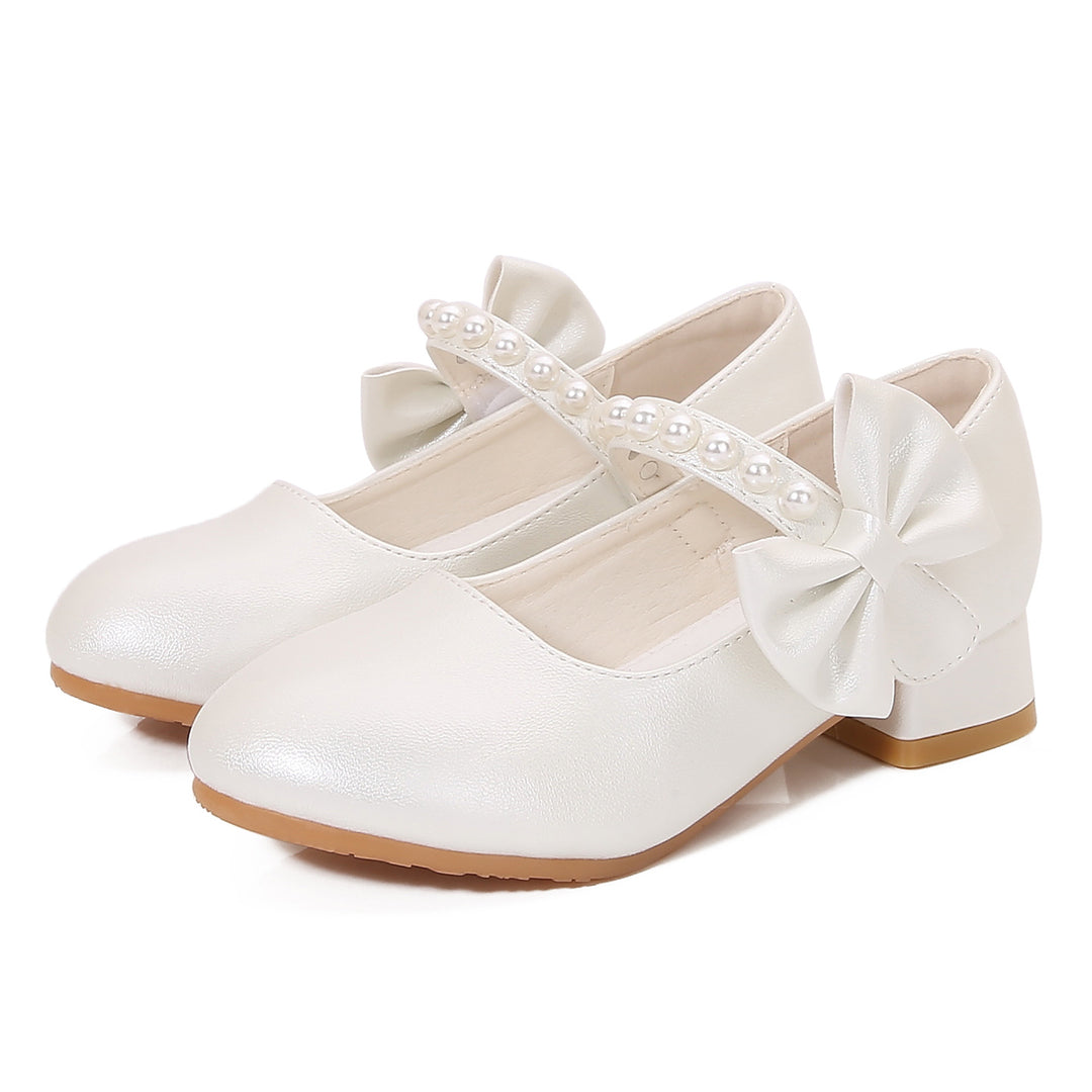 Mädchen elegante Ballerinas mit Schleifen- und Perlenakzenten EB
