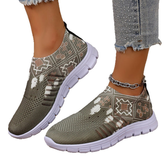 Damen moderne Slip-On Sneakers mit atmungsaktivem Stretch-Obermaterial EB