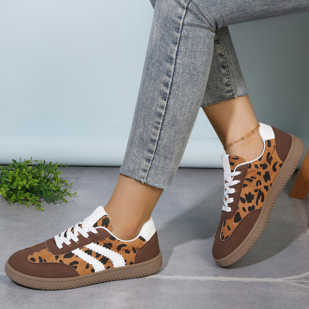 Damen Sneakers im modernen Leo-Design mit bequemer Sohle EB