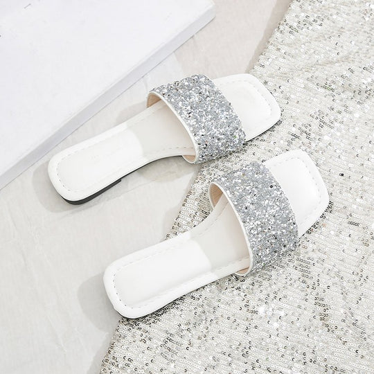 Damen Glitzernde Riemchen-Pantoletten EB