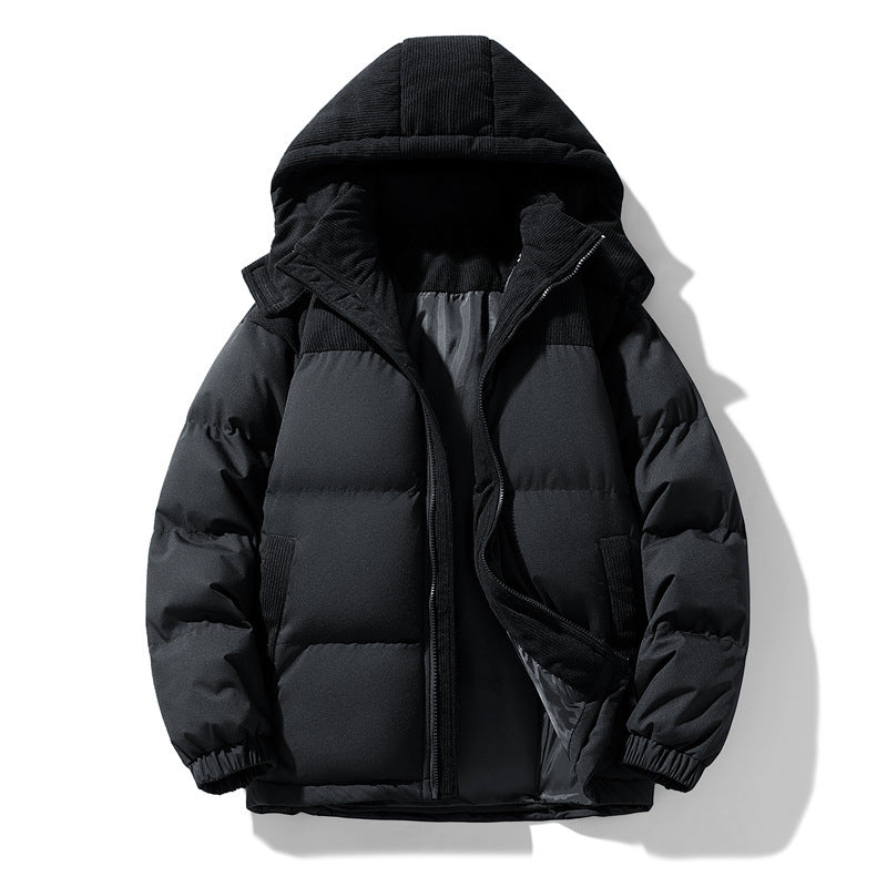 Damen warme Steppjacke mit abnehmbarer Kapuze und hochgeschlossenem Kragen EB
