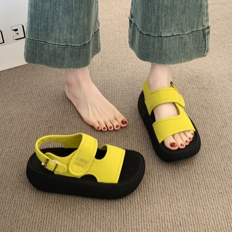 Damen Bequeme Sandalen mit verstellbarem Riemen und gepolsterter Sohle EB