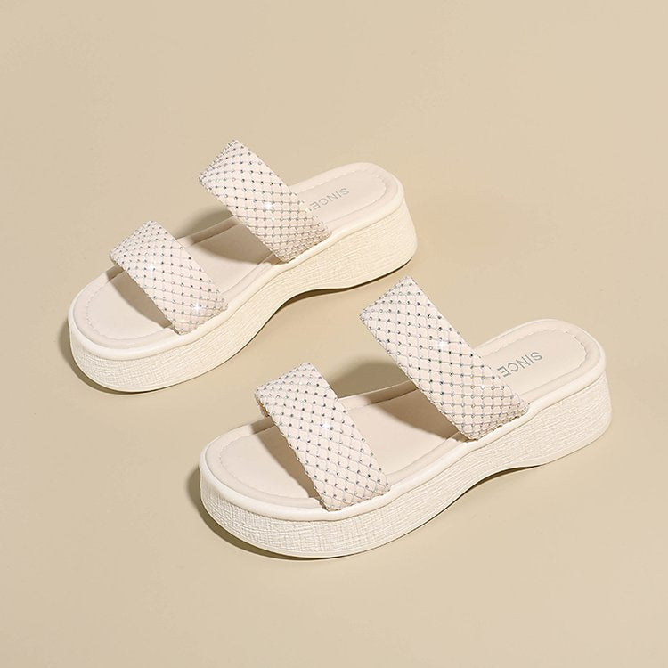 Damen Bequeme Wedge-Pantoletten EB