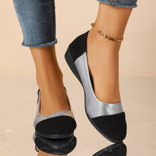 Damen Wedge-Schuhe mit elegantem Samt-Obermaterial und anatomisch geformtem Fußbett EB