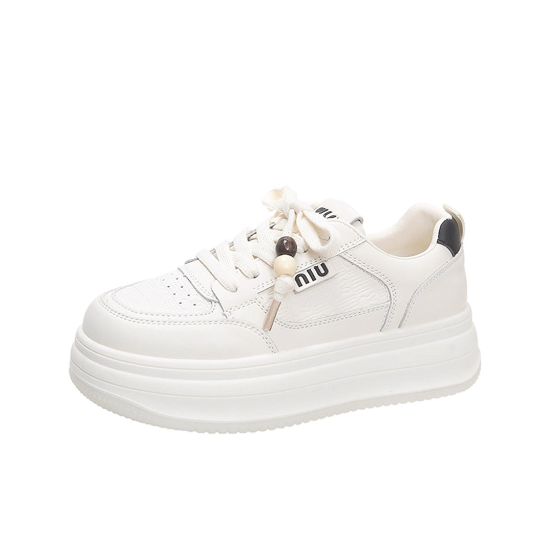 Damen Modische Sneakers mit elastischen Schnürsenkeln und dämpfender Sohle EB