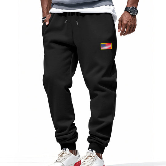 Herren Sportliche Sweathose mit elastischem Bund und Flaggenmotiv EB