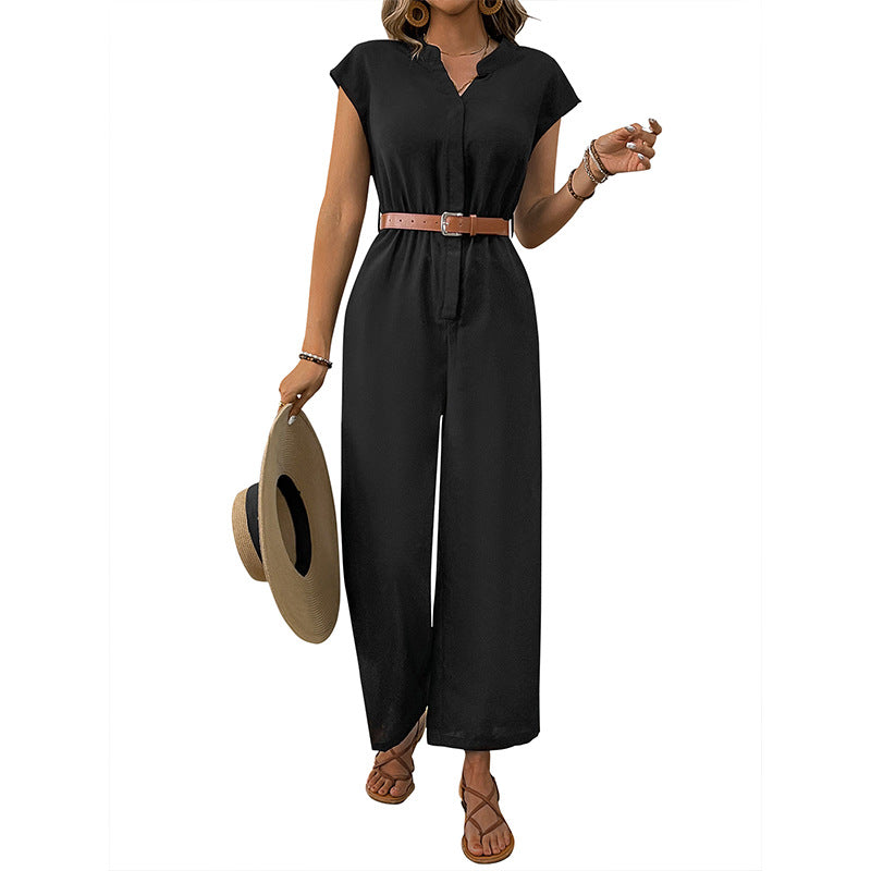 Damen Jumpsuit mit weichem Material und tailliertem Schnitt Heidi-Mode