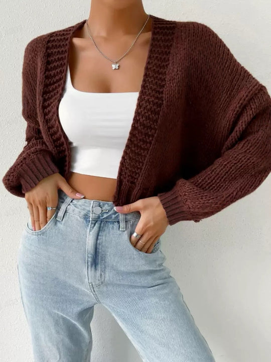 Damen Strukturierter Strick-Cardigan mit lässigem Schnitt EB