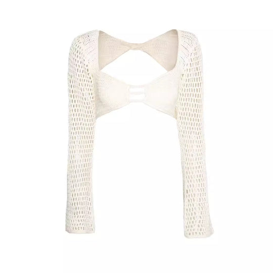 Damen geflochtener Strickanzug mit langen Ärmeln und figurbetontem Design EB