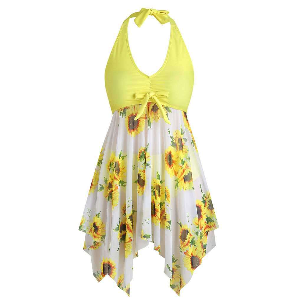 Damen Strandkleid mit verspieltem Blumendesign EB