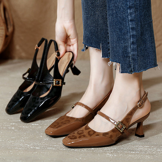 Damen Slingback-Pumps mit verstellbarem Riemen und edler Schnallenapplikation EB