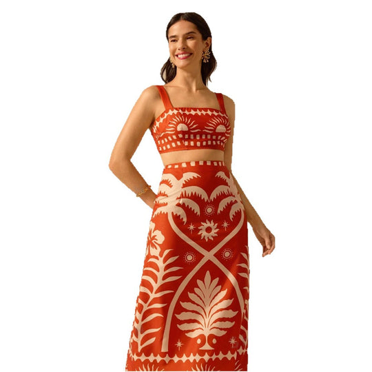 Damen Crop Top und Maxirock Set EB