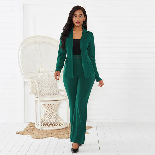 Damen Elegantes Blazer-Hosen-Set mit tailliertem Schnitt und schmalen Beinen EB