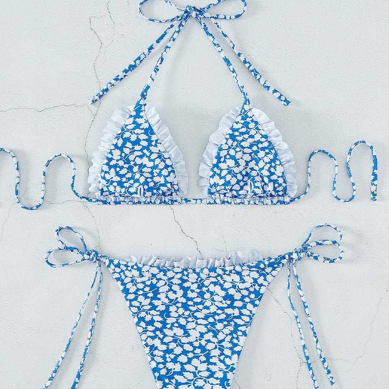 Damen Triangel-Bikini set mit floralen Mustern EB