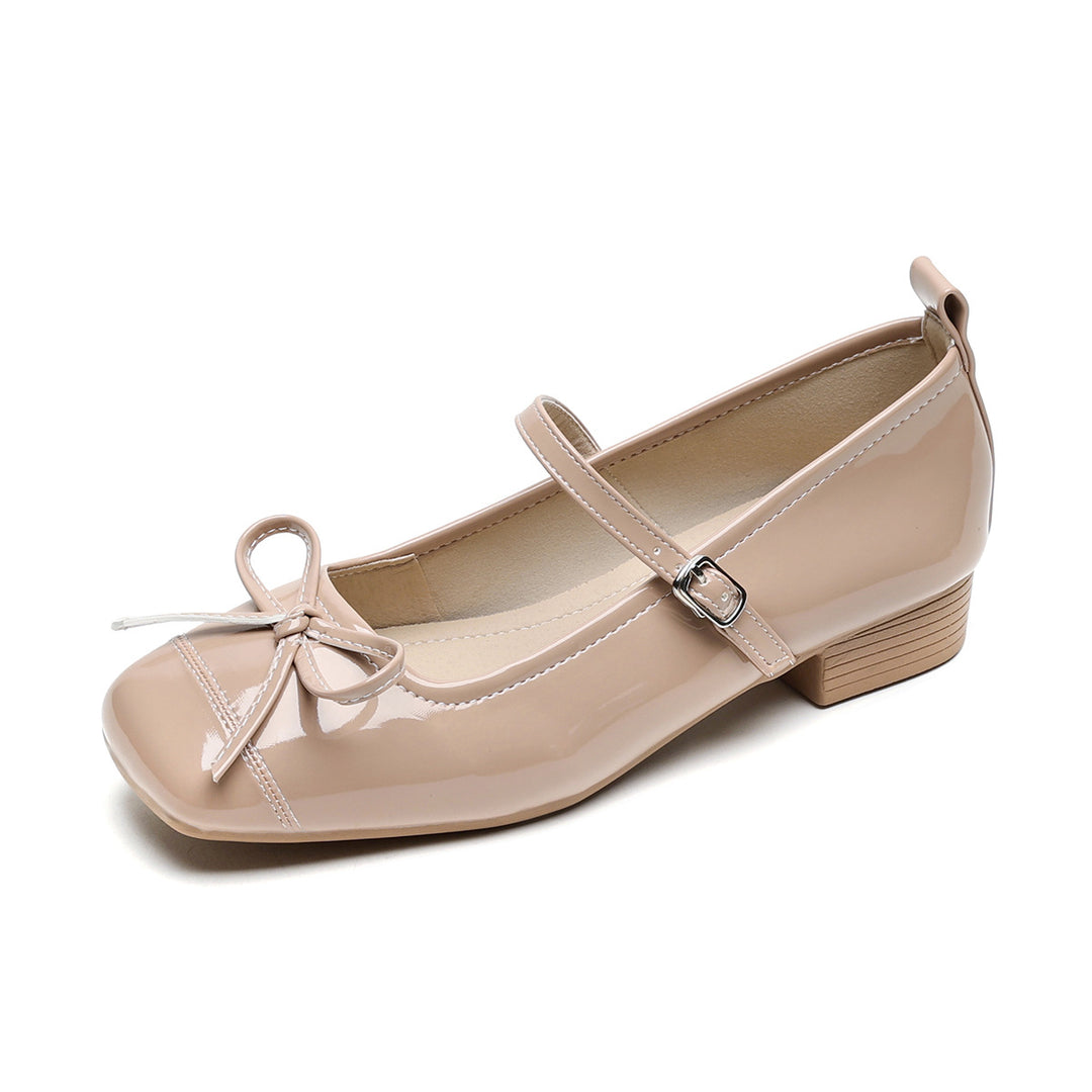 Damen Ballerinas mit eleganter Schleife und komfortablem Riemen EB