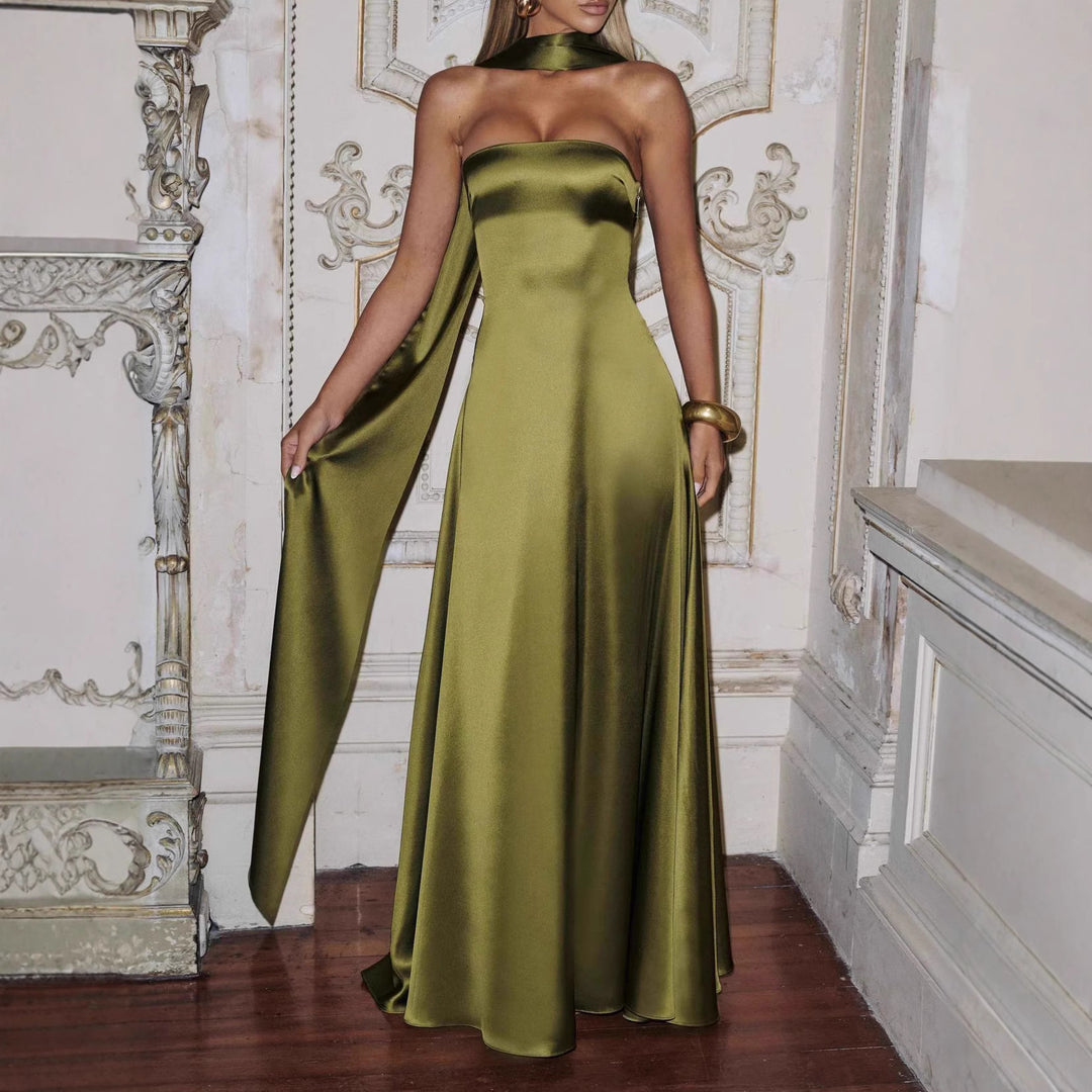 Damen Elegantes und schickes Langarm Abendkleid EB