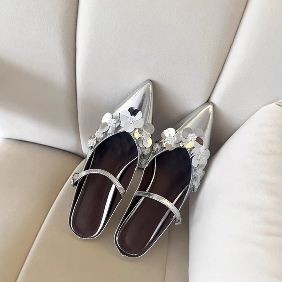 Damen Slingback-Pumps mit floralem Strassbesatz und elegantem Design EB