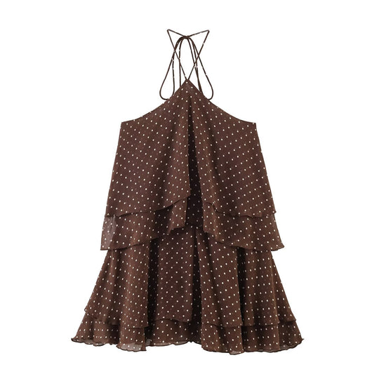 Damen Sommerkleid mit voluminösen Rüschendetails und tiefem V-Ausschnitt EB