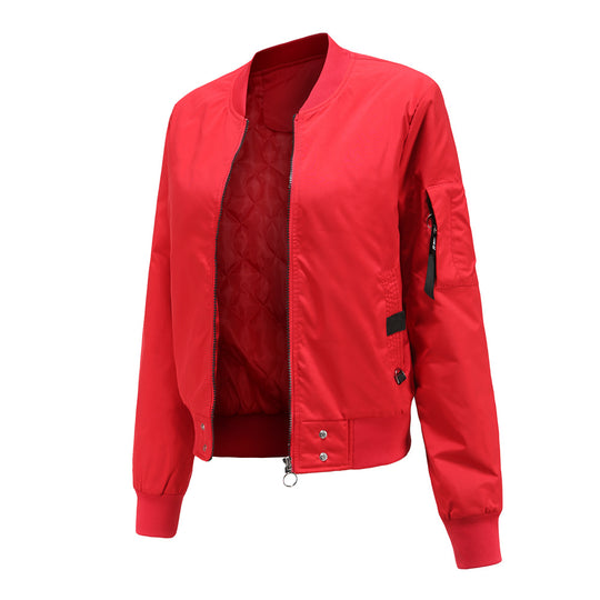 Damen modische Bomberjacke mit praktischen Taschen und seitlichen Einsätzen EB