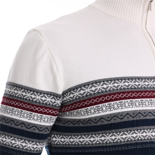 Herren modischer Pullover mit Reißverschluss und strukturiertem Design EB