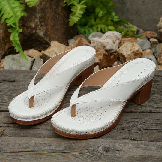 Damen Keil-Sandalen mit modernen Riemen EB