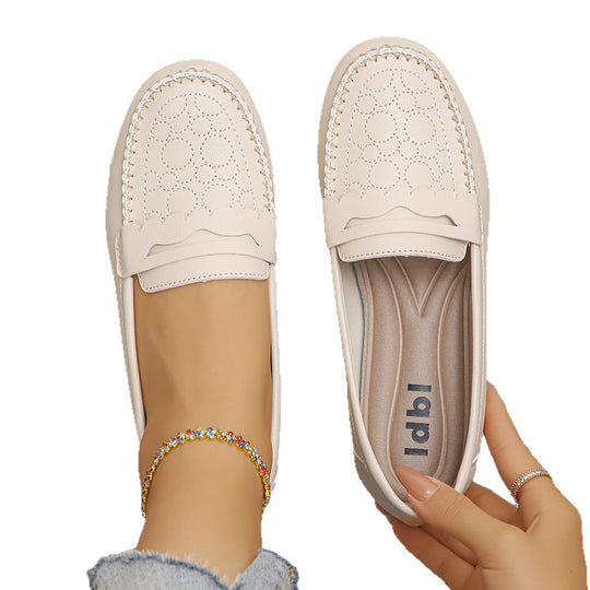 Damen Elegante Mokassins mit floralen Details EB