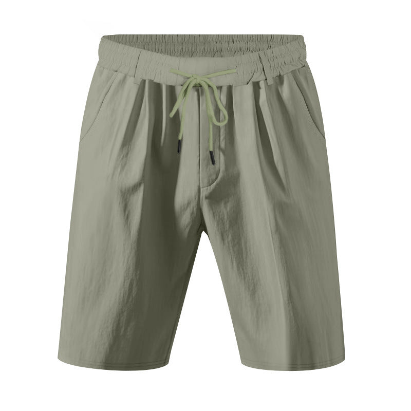 Herren nan knielange leichte Funktionsshorts mit Elastikbund, Kordelzug und tiefen Eingrifftaschen EB